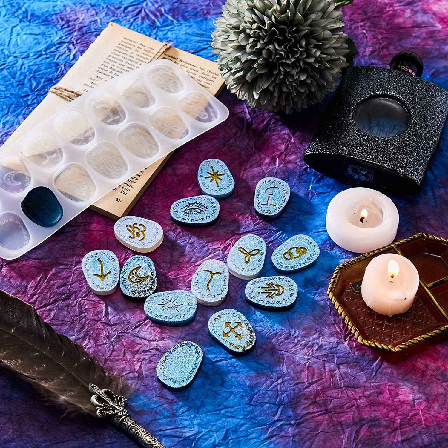 Resin Art Alphabet - ABWZ-Witch Rune Resin Mold Symbol Rune