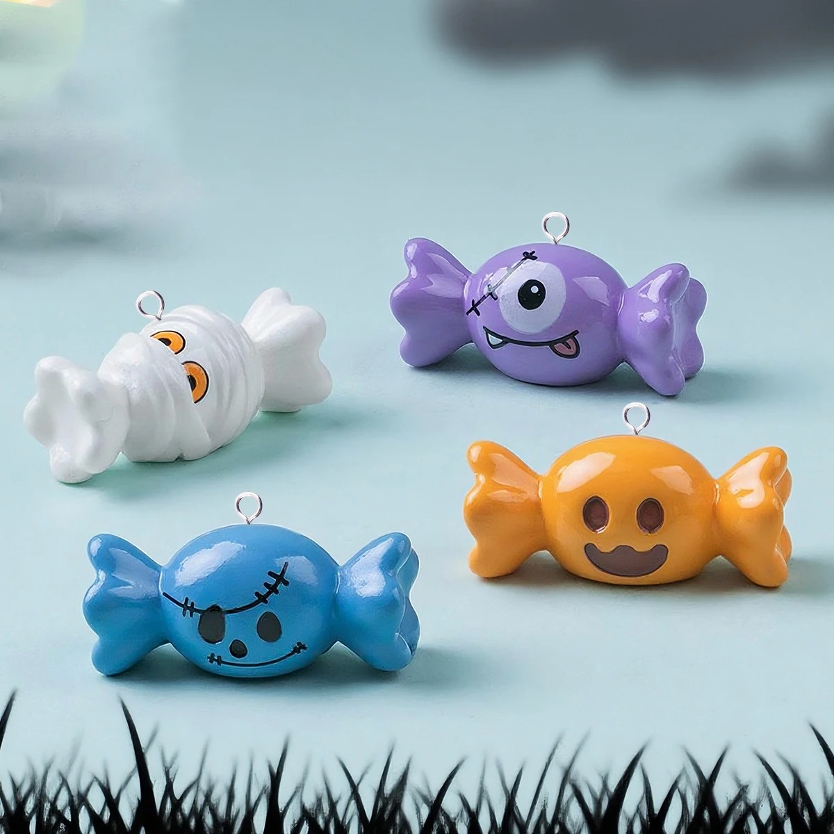 Resin Art Kits For Adults - 10Pcs European Halloween Candy Resin Charms