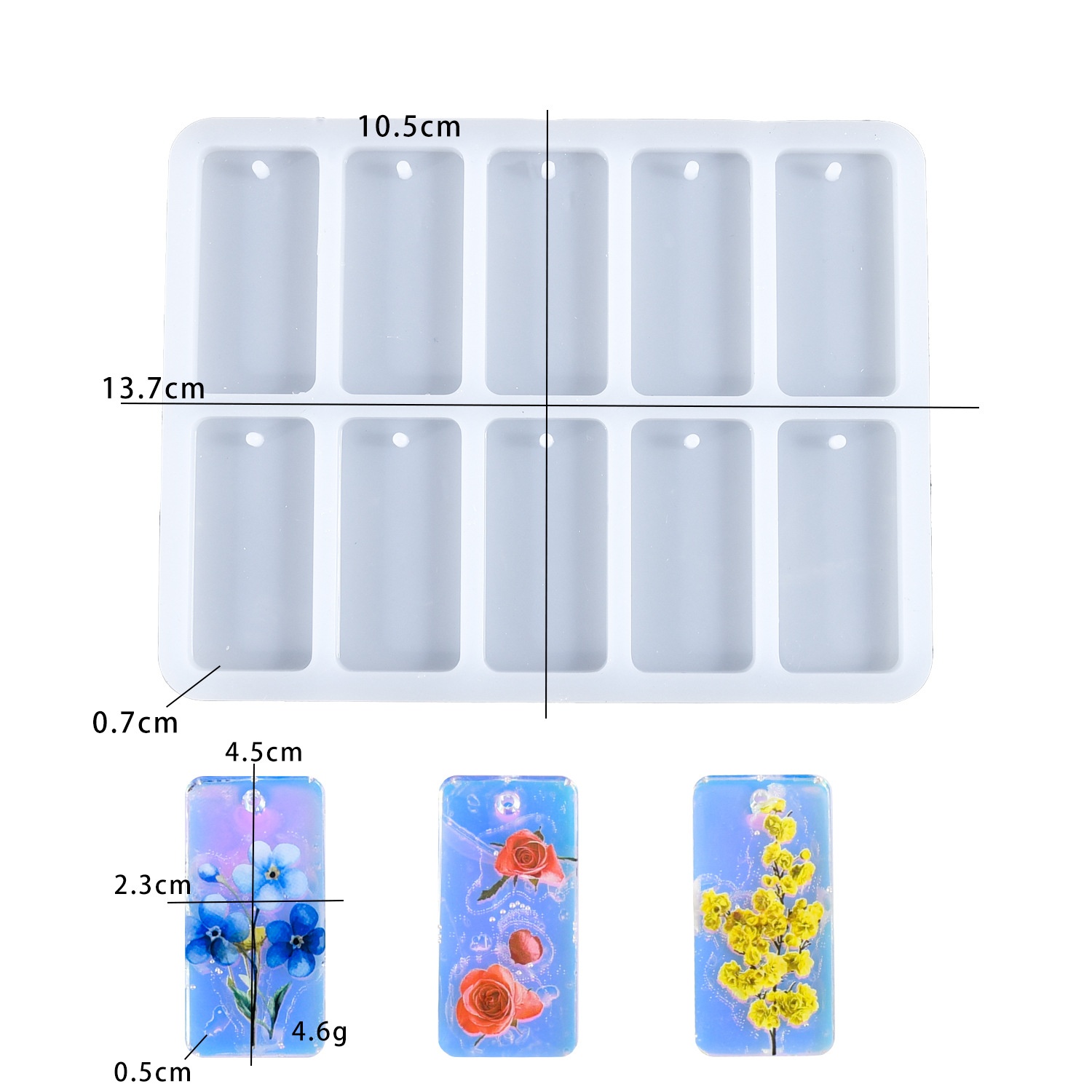 Resin Art Tools - DIY epoxy resin mold 10-connected square