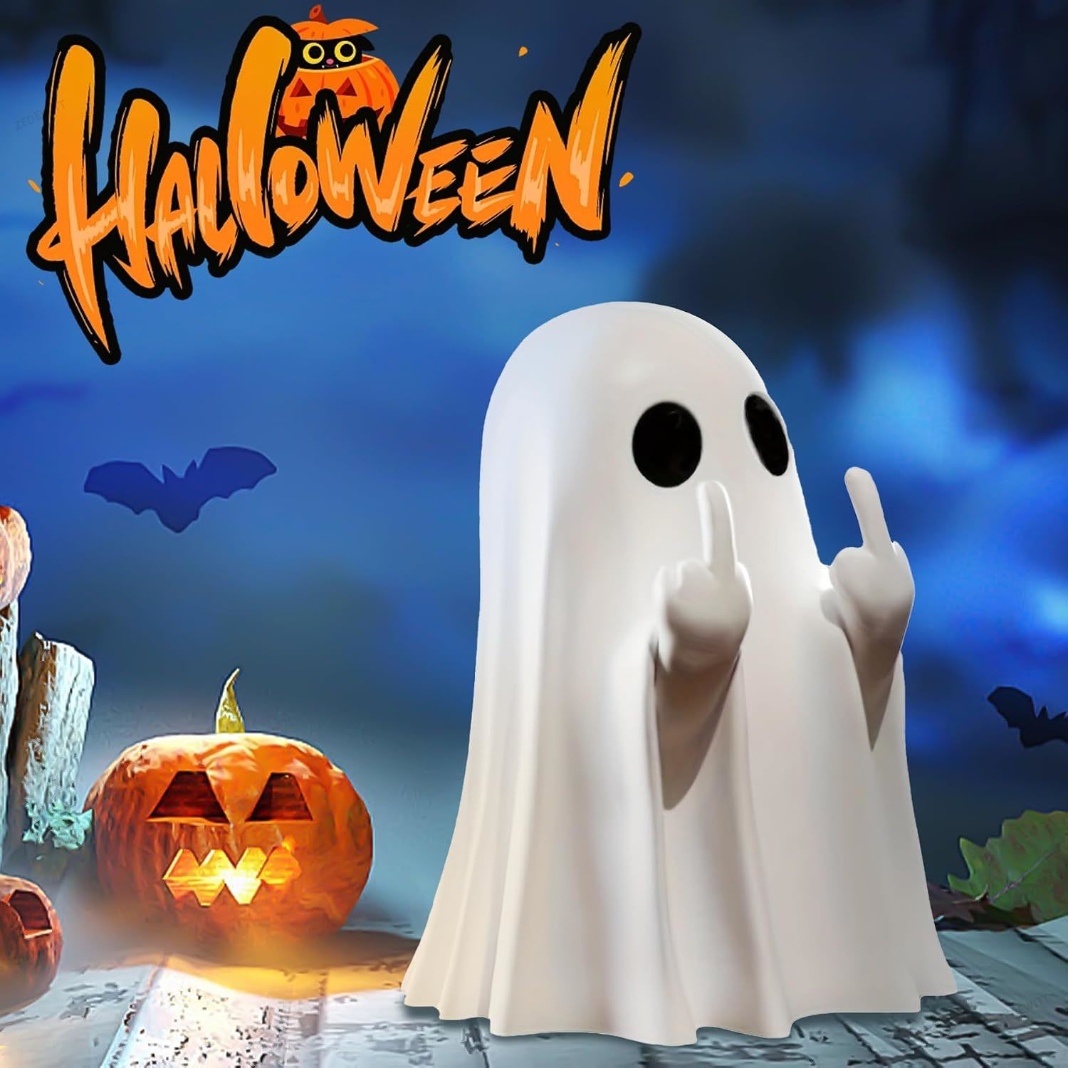 Halloween Ghost Figurine Funny - Resin Art Coffee Table ulasan dan harga