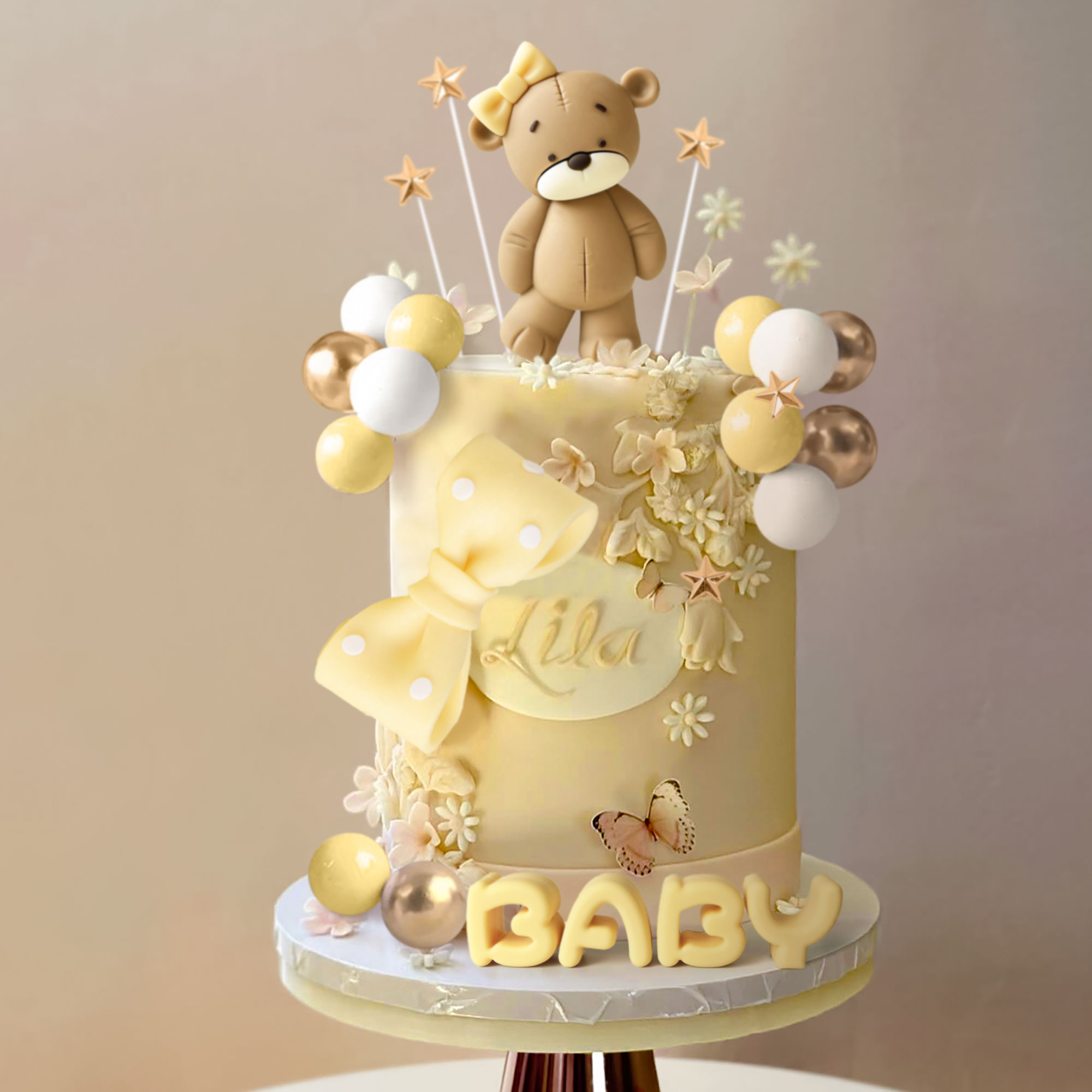 LaVenty Pink Bear Cake Decorat - Resin Art Alphabet ulasan dan harga