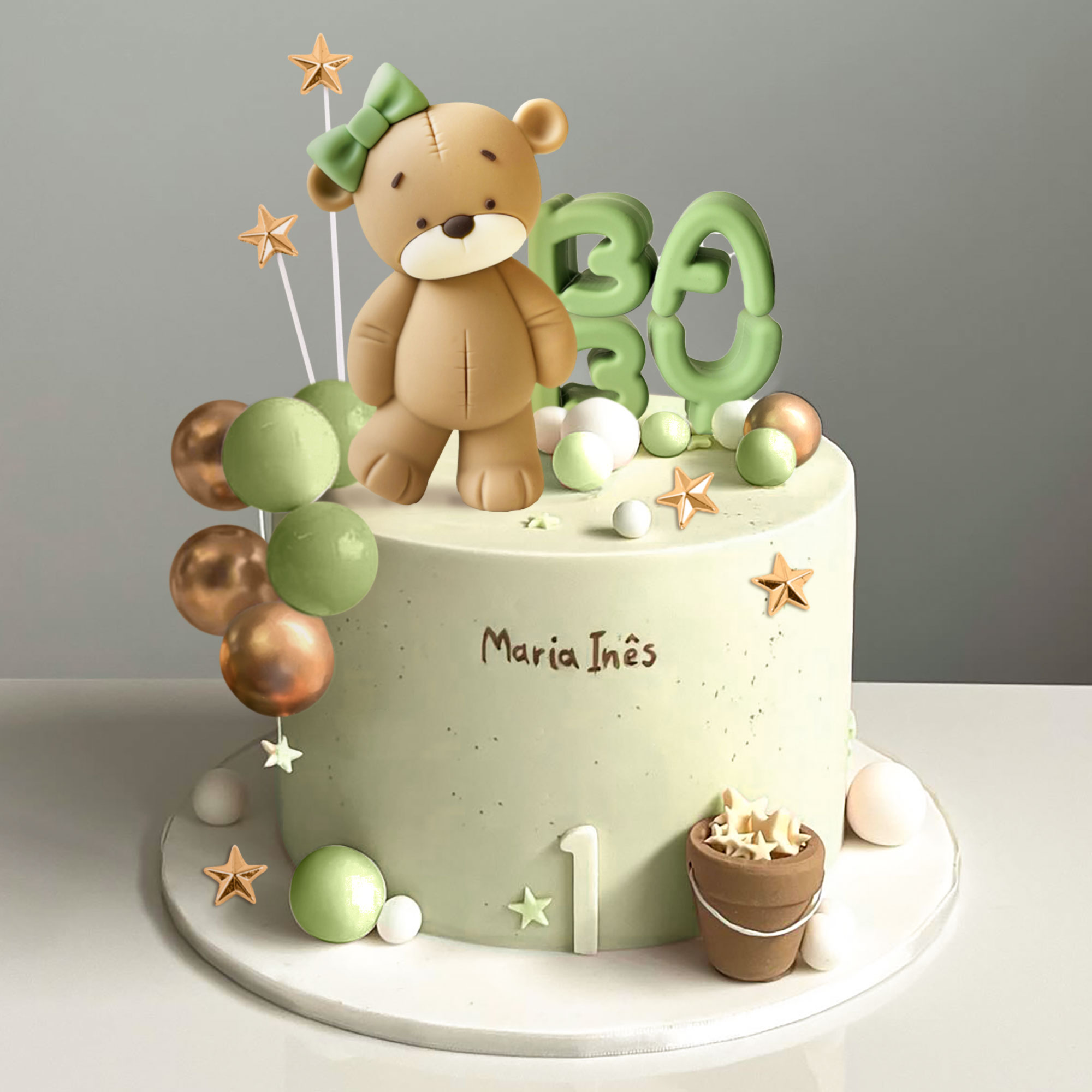 LaVenty Pink Bear Cake Decorat - Resin Art Alphabet ulasan dan harga