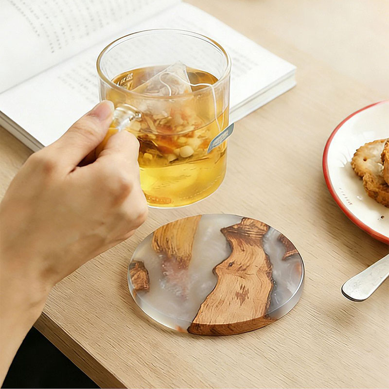 Drink Coaster Set, Wooden Bar  - Resin Art Coffee Table ulasan dan harga