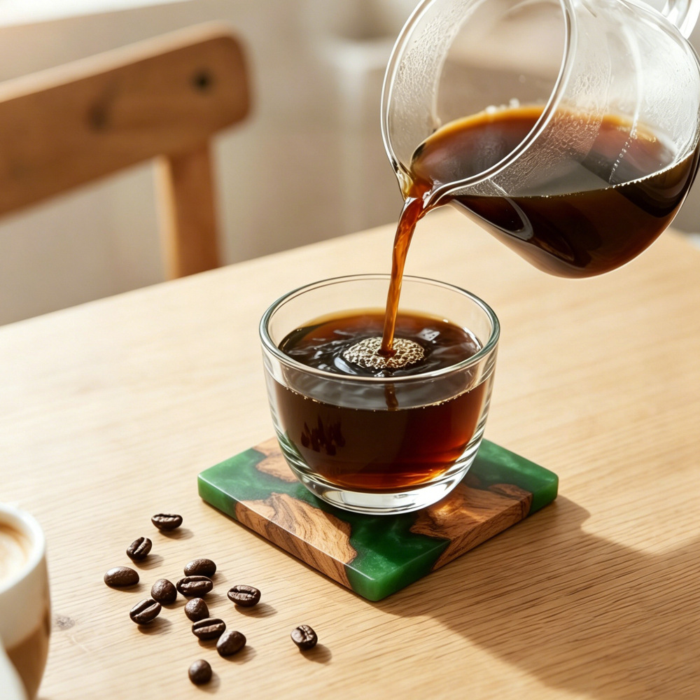 Drink Coaster Set, Wooden Bar  - Resin Art Coffee Table ulasan dan harga