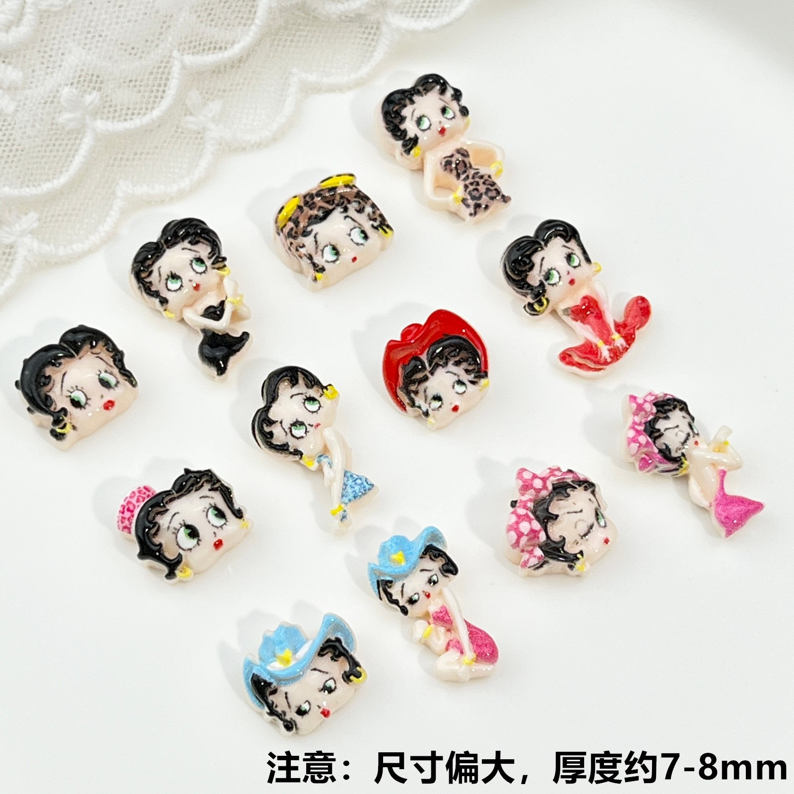 100pcs Cartoon Betty Nail Art  - Resin Art Diy ulasan dan harga