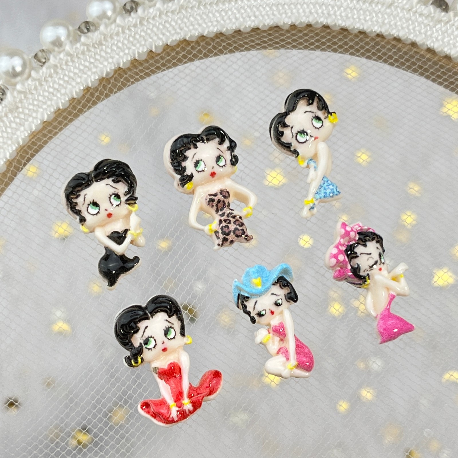 100pcs Cartoon Betty Nail Art  - Resin Art Diy ulasan dan harga