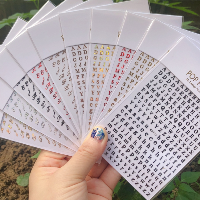 1PCS New English Alphabet Nail - Resin Art Alphabet ulasan dan harga
