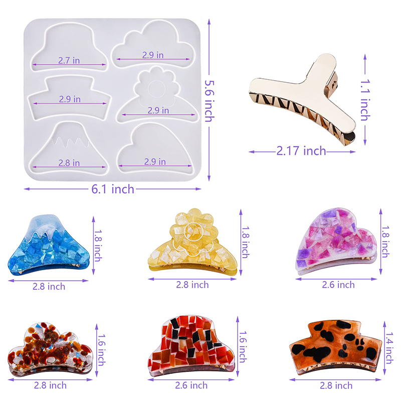 Hair Claw Clips Silicone Resin - Resin Art Liquid ulasan dan harga