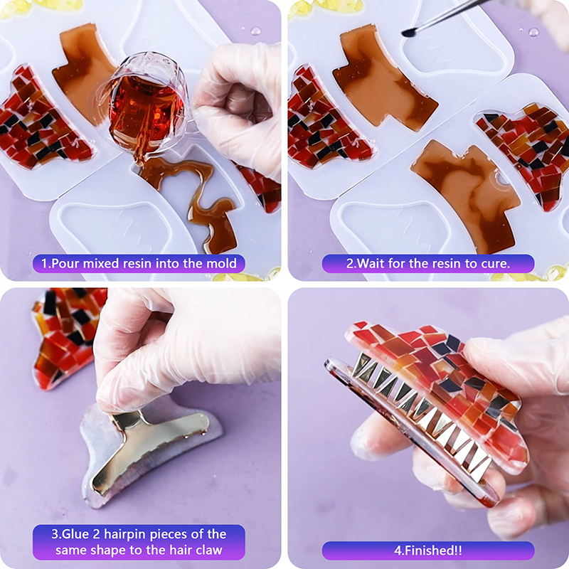 Hair Claw Clips Silicone Resin - Resin Art Liquid ulasan dan harga