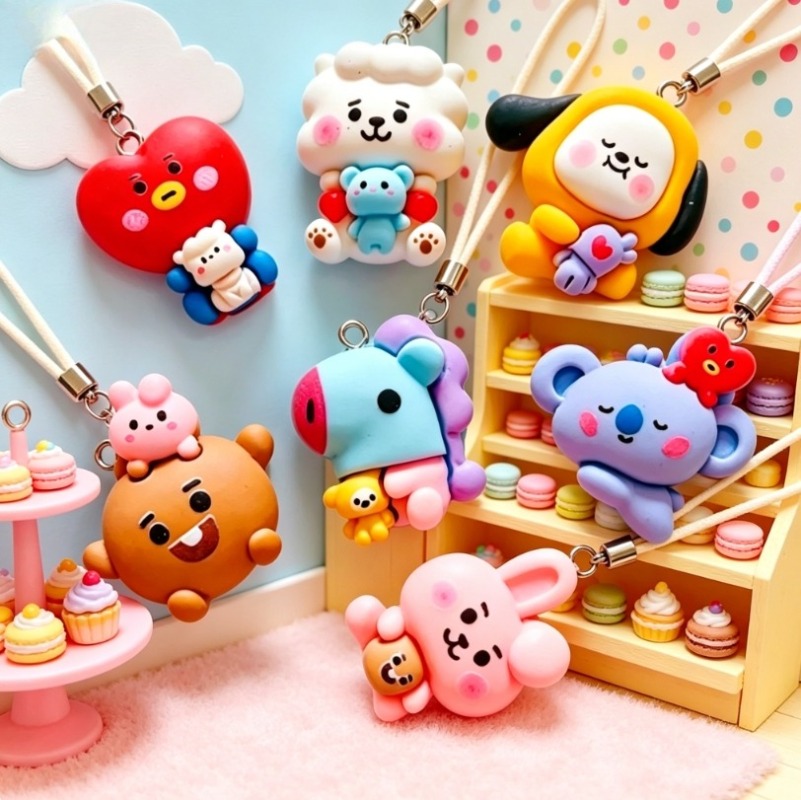 7pcs BT21 Resin Cartoon Charm  - Resin Art Kits For Adults ulasan dan harga