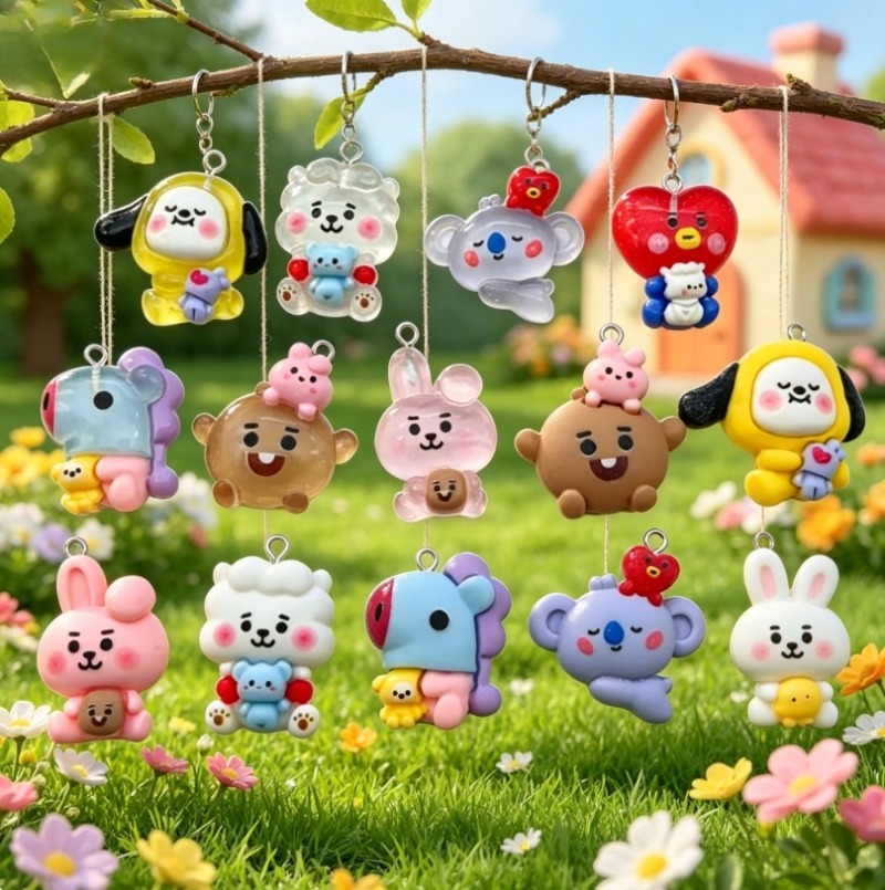 7pcs BT21 Resin Cartoon Charm  - Resin Art Kits For Adults ulasan dan harga