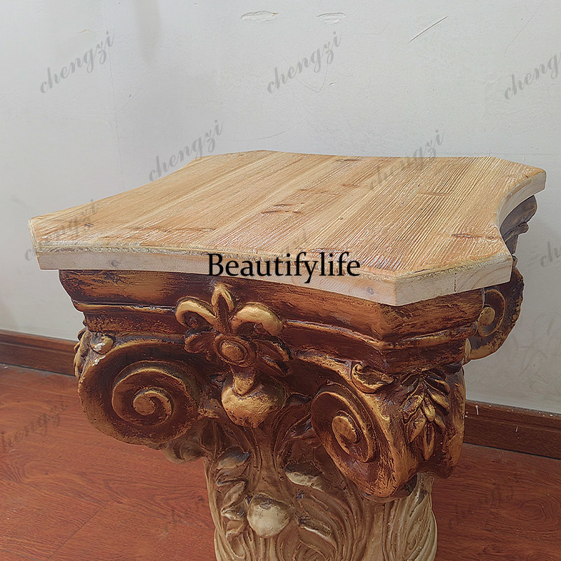 French retro old Roman column  - Resin Art Coffee Table ulasan dan harga