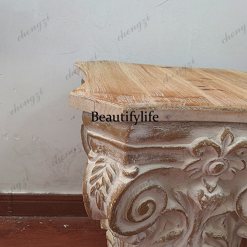 French retro old Roman column  - Resin Art Coffee Table ulasan dan harga
